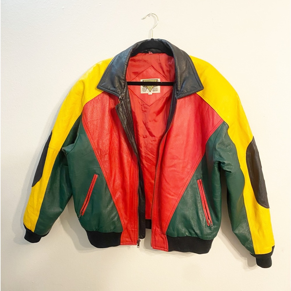 Vintage 8ball leather bomber jacket